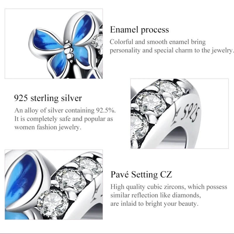 (imagem para) Charm Borboletas voadoras estilo Pandora - SCC1731 - Visualizar 7