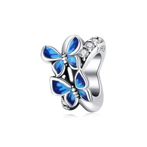 Charm Borboletas voadoras estilo Pandora - SCC1731 (imagem para) Charm Borboletas voadoras estilo Pandora - SCC1731