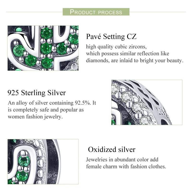 (imagem para) Charm Cacto Verde Vibrante estilo Pandora - SCC918 - Visualizar 7