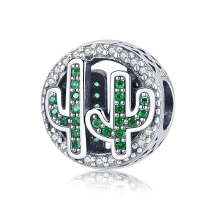 Charm Cacto Verde Vibrante estilo Pandora - SCC918 (imagem para) Charm Cacto Verde Vibrante estilo Pandora - SCC918