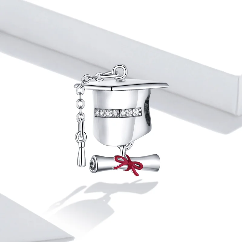 (imagem para) Charm Chapéu de formatura da faculdade estilo Pandora - BSC357 - Visualizar 2