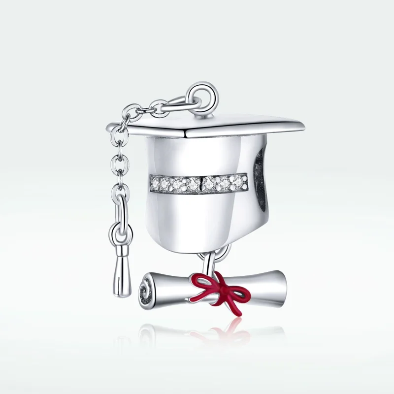 (imagem para) Charm Chapéu de formatura da faculdade estilo Pandora - BSC357 - Visualizar 5