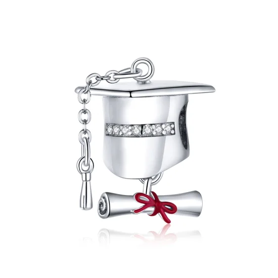 (imagem para) Charm Chapéu de formatura da faculdade estilo Pandora - BSC357