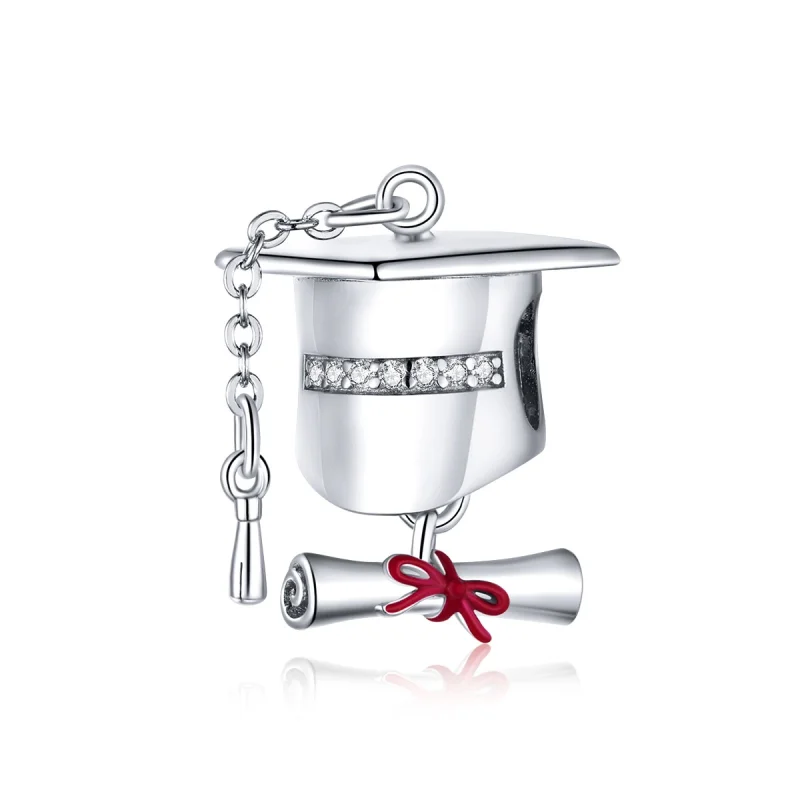 (imagem para) Charm Chapéu de formatura da faculdade estilo Pandora - BSC357