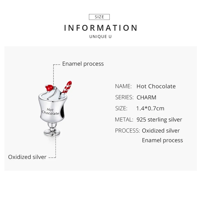 (imagem para) Charm Chocolate quente estilo Pandora - SCC1495 - Visualizar 8