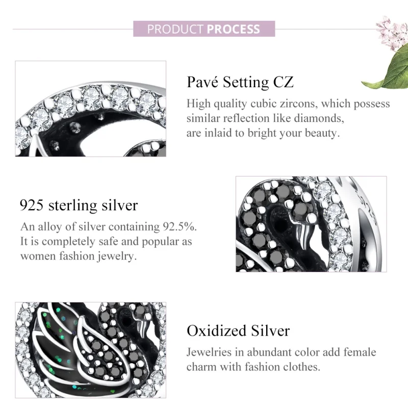 (imagem para) Charm Cisne Negro life Pandora - SCC1342 - Visualizar 8