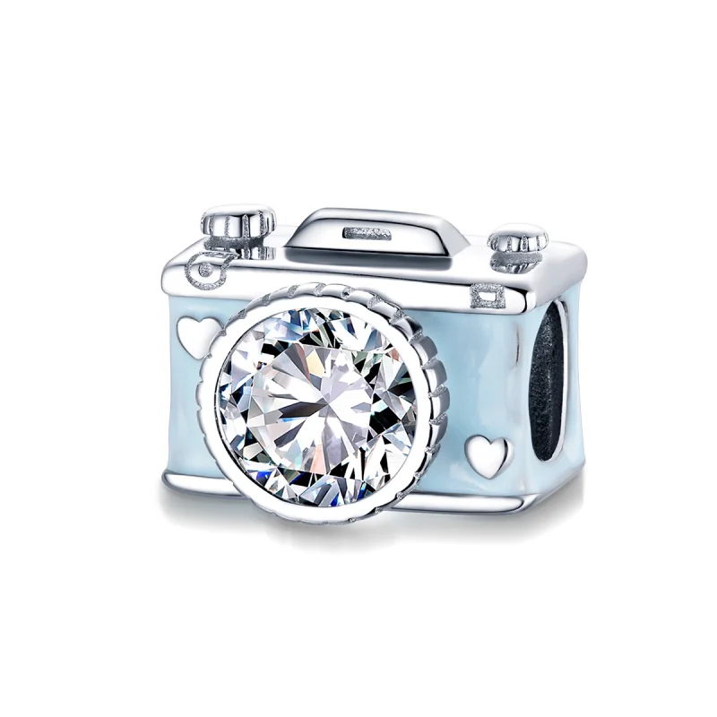 (imagem para) Charm Câmera Azul life Pandora - BSC264