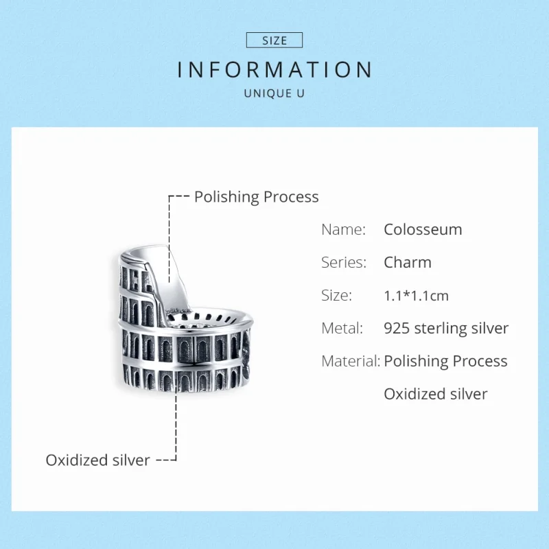 (imagem para) Charm Coliseu life Pandora - SCC1543 - Visualizar 6