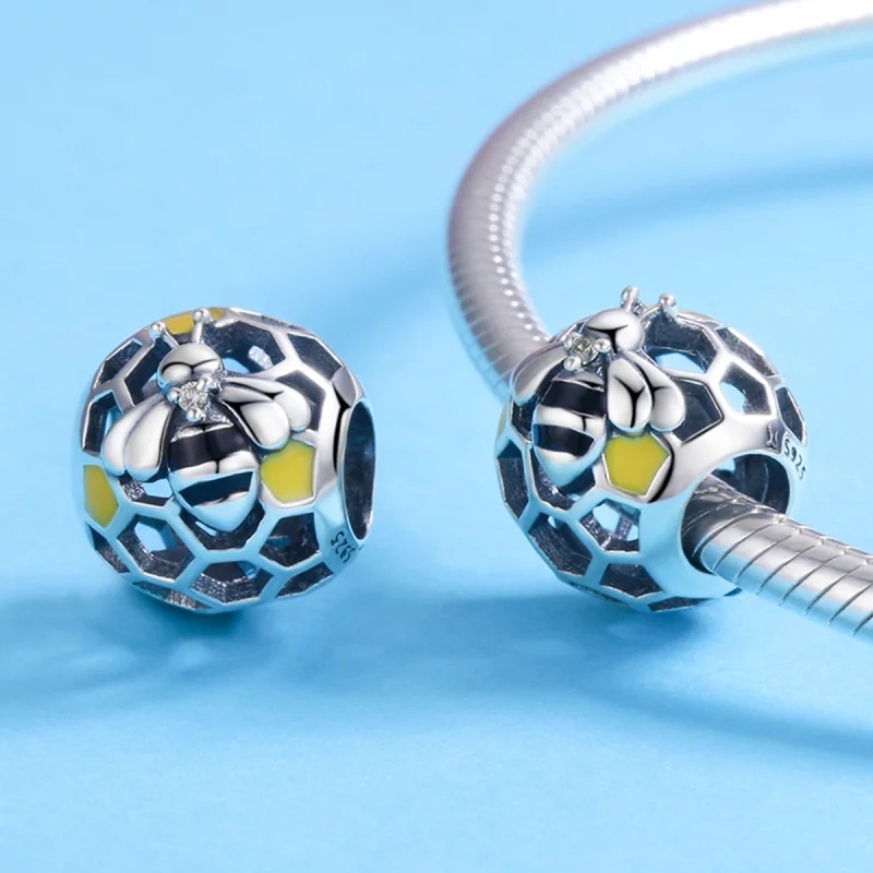 (imagem para) Charm Colmeia de abelha estilo Pandora - SCC779 - Visualizar 4