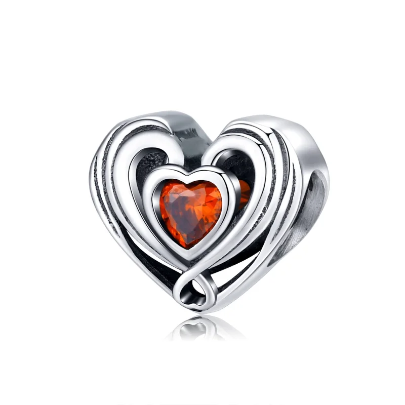 (imagem para) Charm Coração no Coração rúgbi estilo Pandora - SCC1472