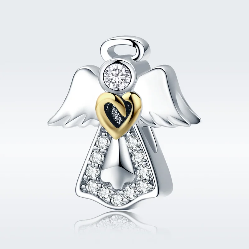 (imagem para) Charm Dois tons Anjo da guarda estilo Pandora - SCC747 - Visualizar 3
