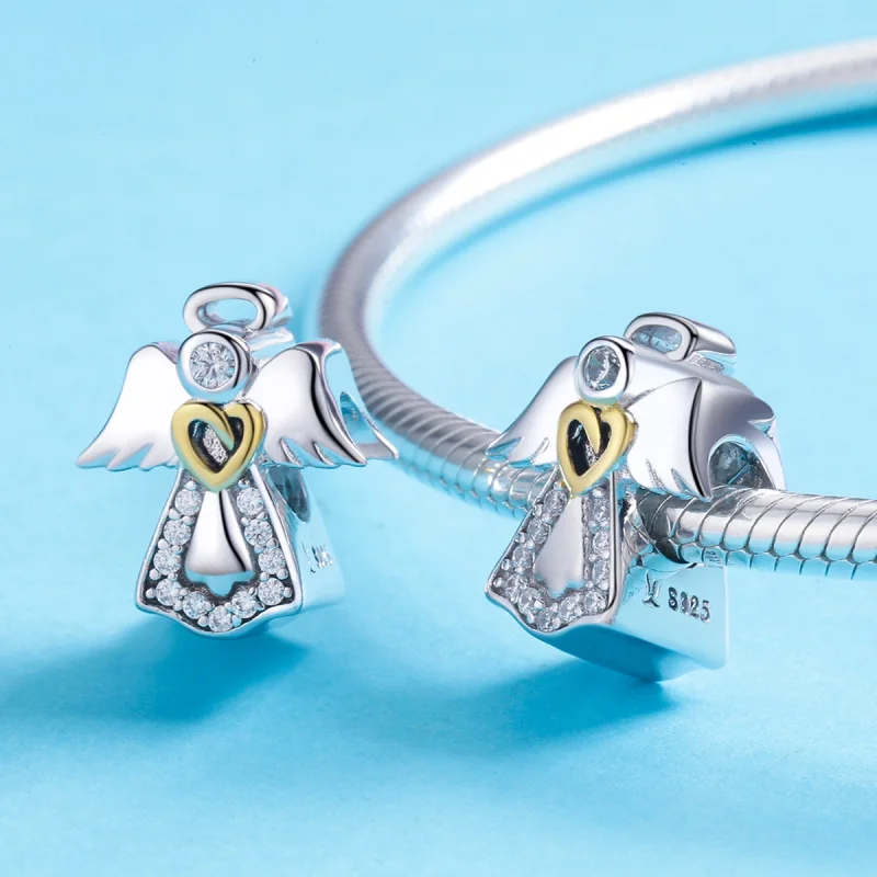 (imagem para) Charm Dois tons Anjo da guarda estilo Pandora - SCC747 - Visualizar 4