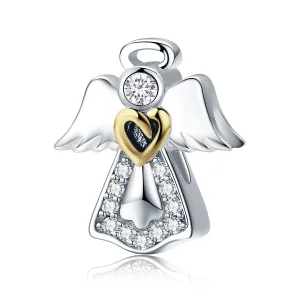 Charm Dois tons Anjo da guarda estilo Pandora - SCC747 (imagem para) Charm Dois tons Anjo da guarda estilo Pandora - SCC747