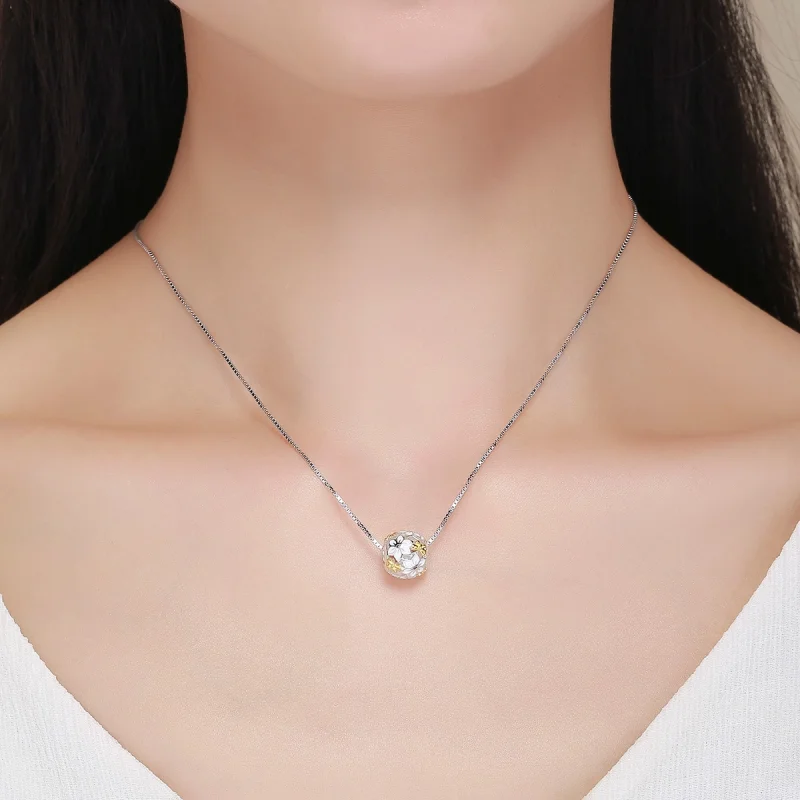 (imagem para) Charm Dois tons Flores e borboletas estilo Pandora - SCC546 - Visualizar 6