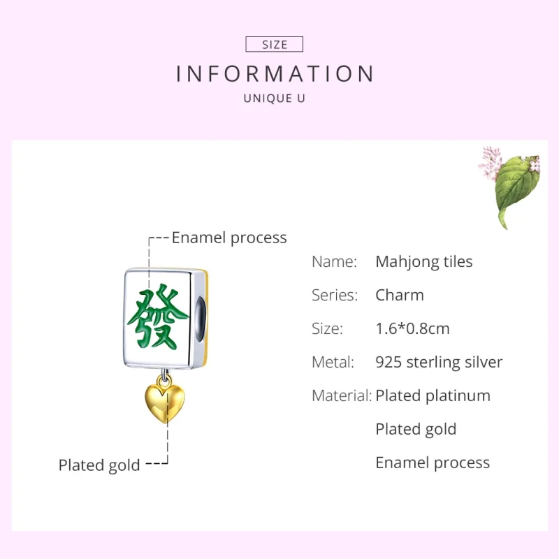 (imagem para) Charm Dois tons Mahjong Tiles estilo Pandora - SCC1751 - Visualizar 7