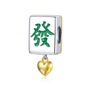 (imagem para) Charm Dois tons Mahjong Tiles estilo Pandora - SCC1751