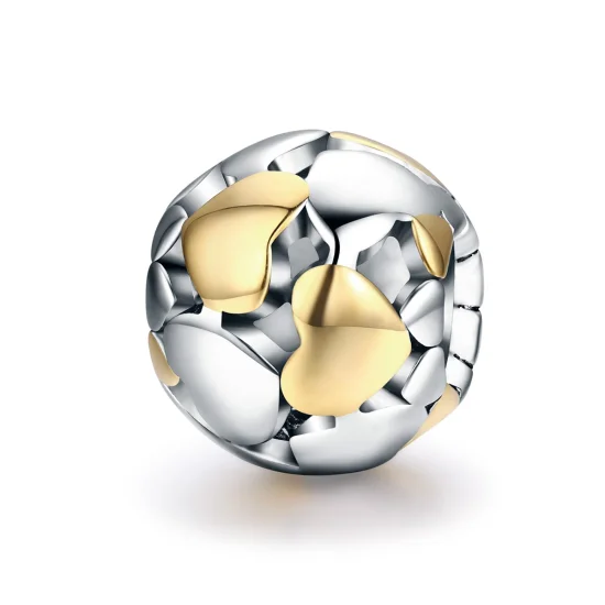 (imagem para) Charm Dois tons Meu coração é brilhante estilo Pandora - SCC537