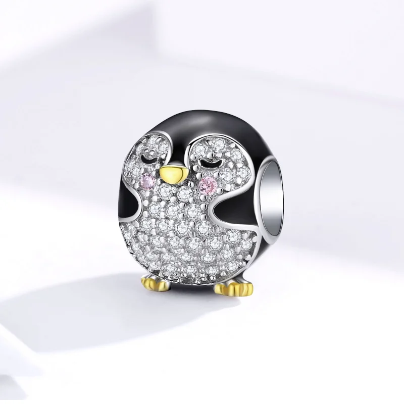 (imagem para) Charm Dois tons Pinguim estilo Pandora - BSC126 - Visualizar 2