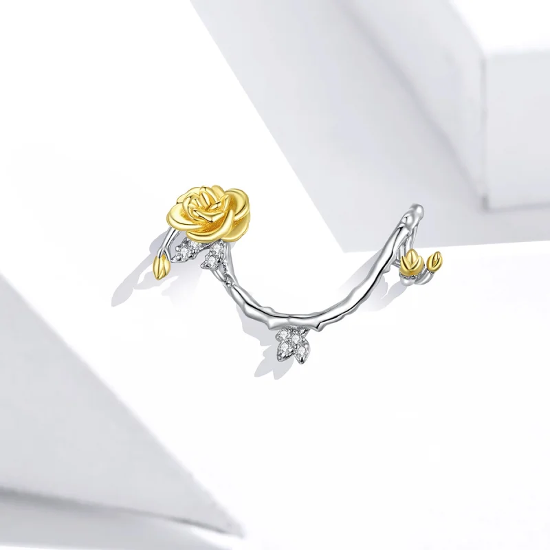 (imagem para) Charm Dois tons Rose Vines estilo Pandora - BSC322 - Visualizar 2