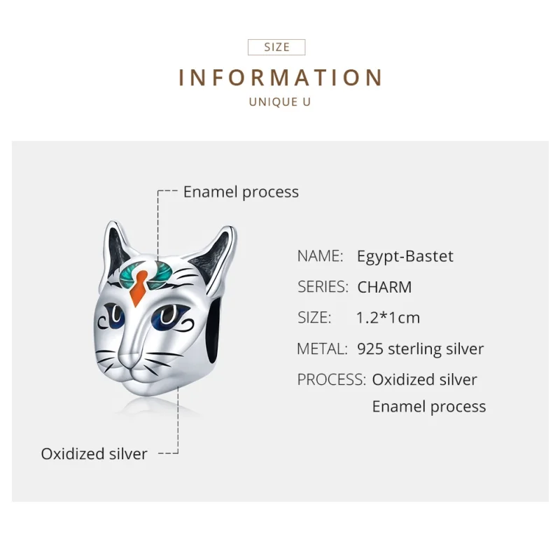 (imagem para) Charm Egito - Deus Gato Besti estilo Pandora - SCC1859 - Visualizar 7