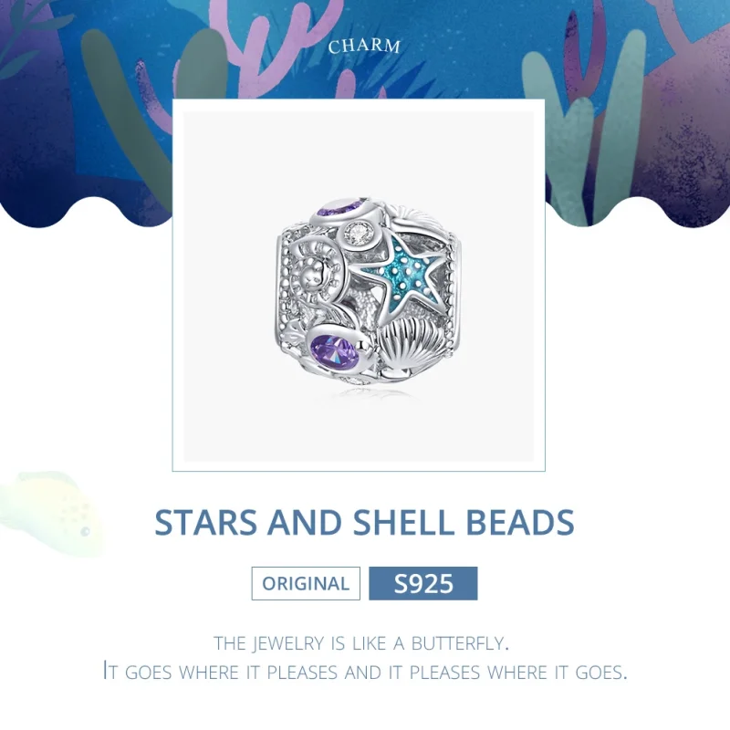 (imagem para) Charm Estrela-do-mar e Concha estilo Pandora - SCC1805 - Visualizar 6
