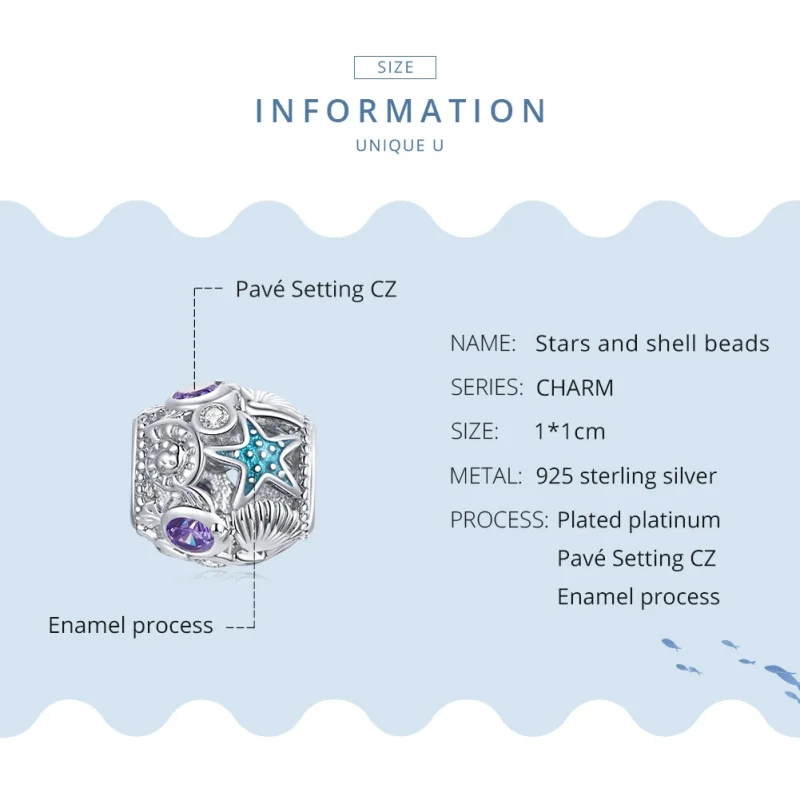 (imagem para) Charm Estrela-do-mar e Concha estilo Pandora - SCC1805 - Visualizar 8