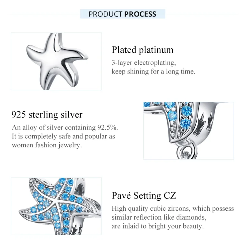 (imagem para) Charm Estrela-do-mar Oceânica estilo Pandora - BSC252 - Visualizar 7