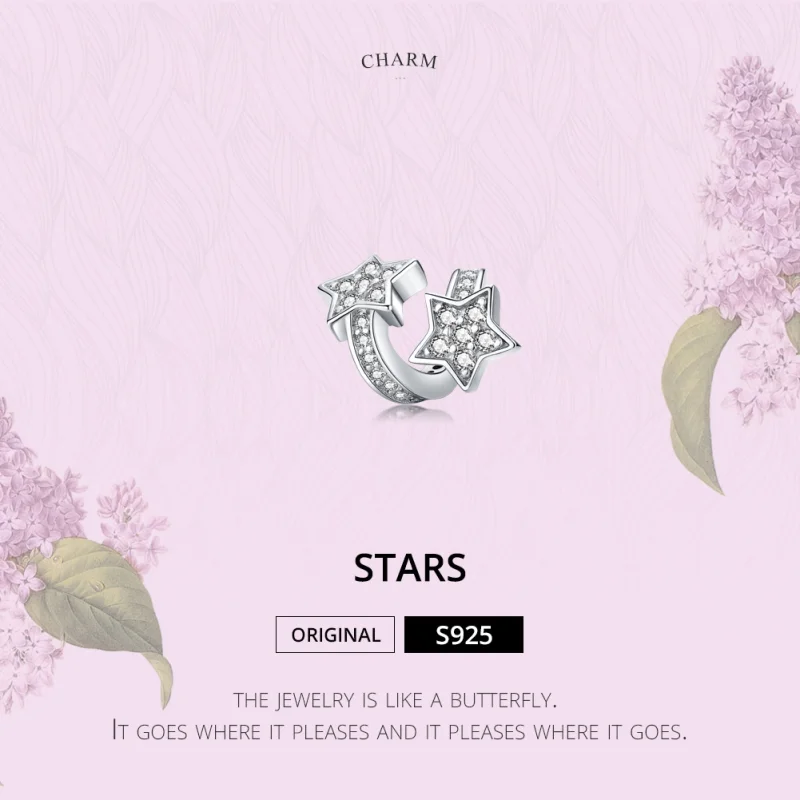 (imagem para) Charm Estrelas datadas umas das outras estilo Pandora - SCC1244 - Visualizar 4