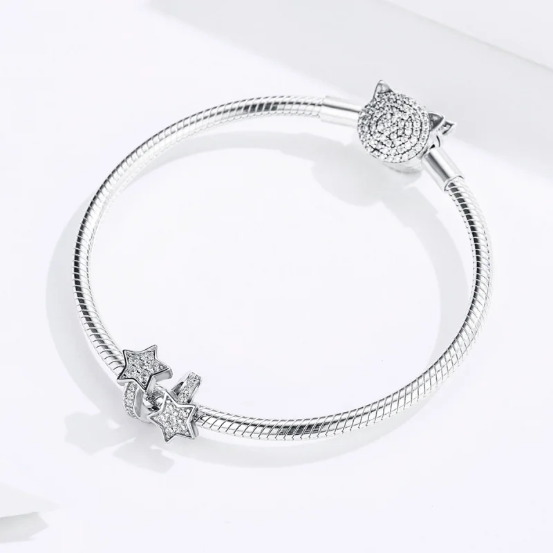 (imagem para) Charm Estrelas datadas umas das outras estilo Pandora - SCC1244 - Visualizar 5