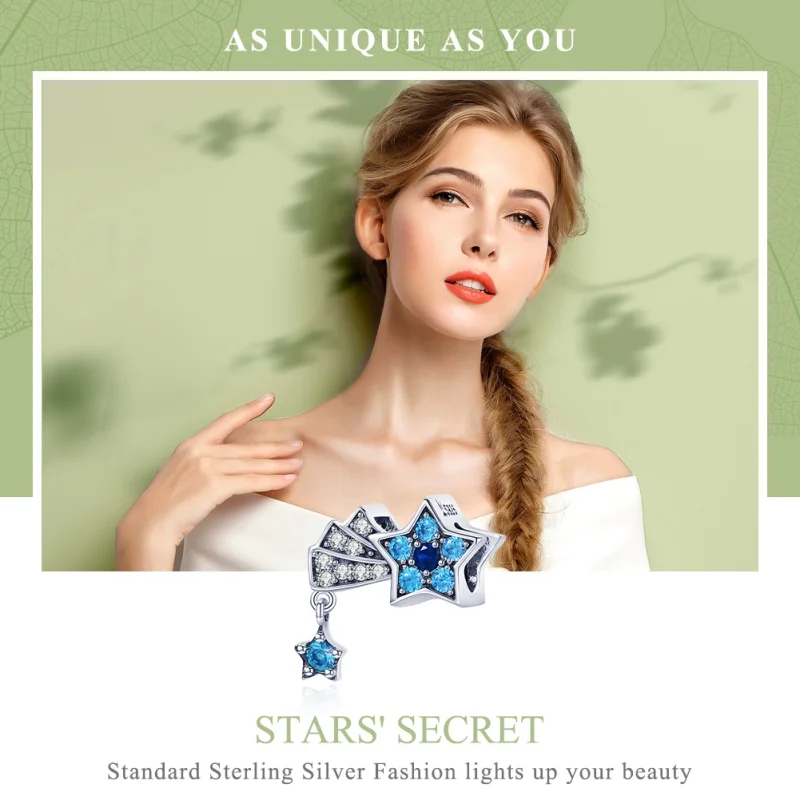 (imagem para) Charm Estrelas de joalheria de safira estilo Pandora - SCC912 - Visualizar 6