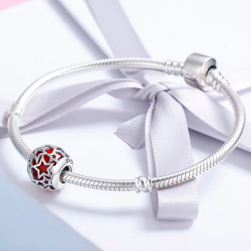 (imagem para) Charm Estrelas românticas estilo Pandora - SCC509 - Visualizar 4