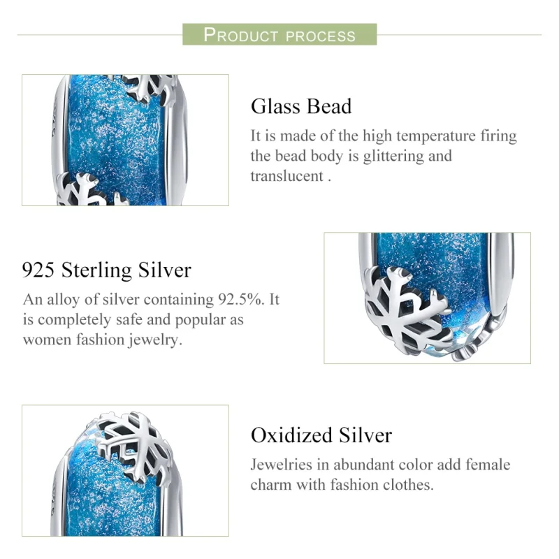 (imagem para) Charm Flocos de neve congelados de inverno estilo Pandora - SCC862 - Visualizar 7