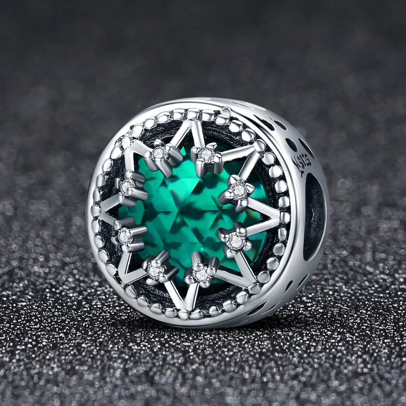 (imagem para) Charm Flocos de neve esmeralda românticos estilo Pandora - SCC308 - Visualizar 2