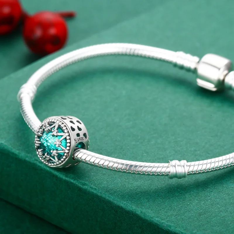 (imagem para) Charm Flocos de neve esmeralda românticos estilo Pandora - SCC308 - Visualizar 5