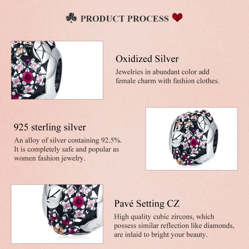 (imagem para) Charm Flor de cerejeira elegante estilo Pandora - SCC1446 - Visualizar 8