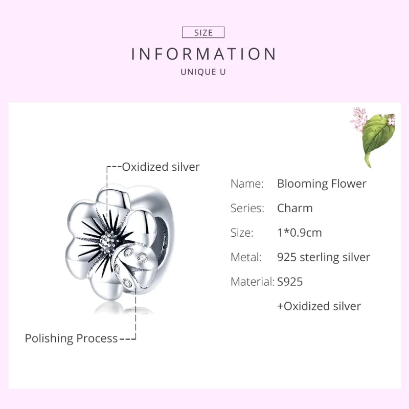 (imagem para) Charm Flor desabrochando estilo Pandora - SCC1722 - Visualizar 6