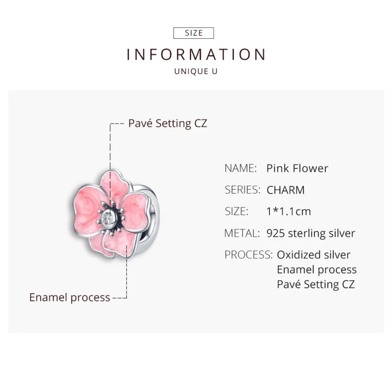 (imagem para) Charm Flor rosa life Pandora - SCC1729 - Visualizar 8