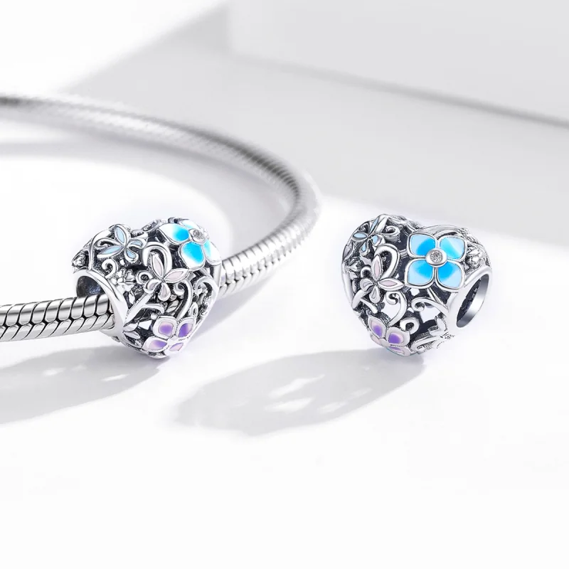 (imagem para) Charm Flores e borboletas estilo Pandora - SCC1836 - Visualizar 4