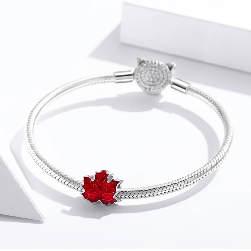 (imagem para) Charm folha de Carvalho estilo Pandora - BSC335 - Visualizar 3