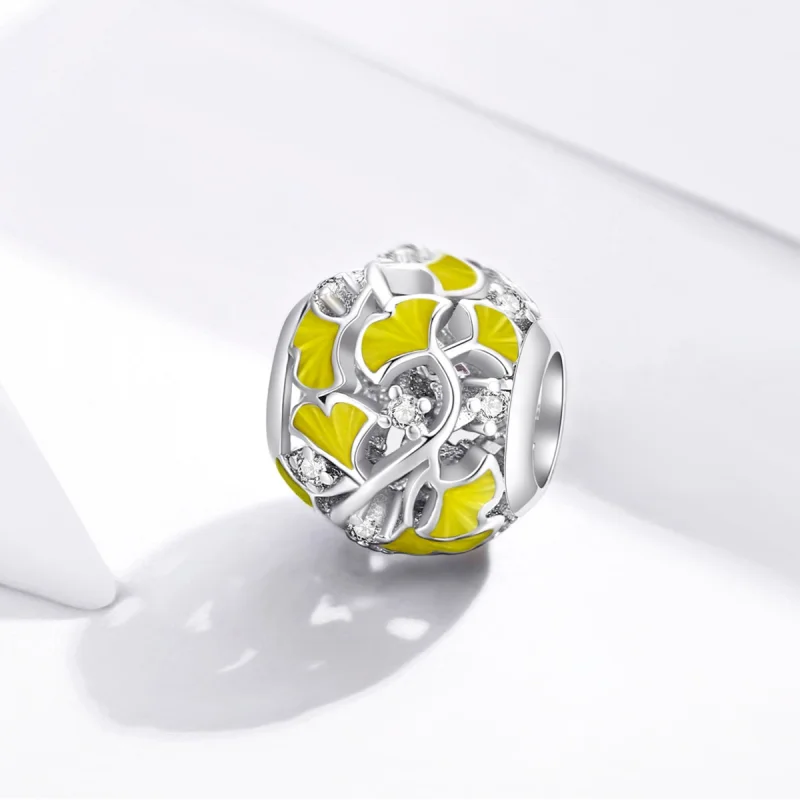 (imagem para) Charm Folhas Elegantes de Ginkgo estilo Pandora - BSC334 - Visualizar 2