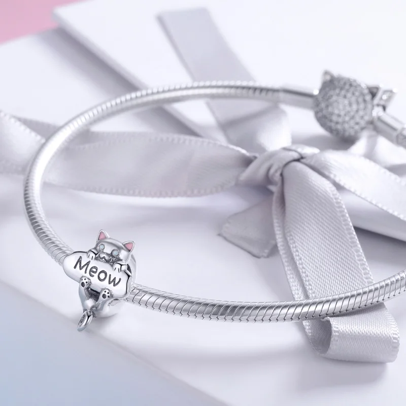 (imagem para) Charm Frasco de perfume de gato travesso estilo Pandora - SCC874 - Visualizar 3