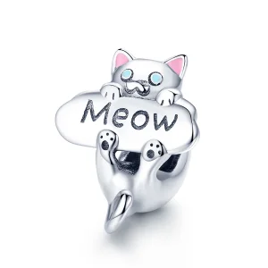 (imagem para) Charm Frasco de perfume de gato travesso estilo Pandora - SCC874