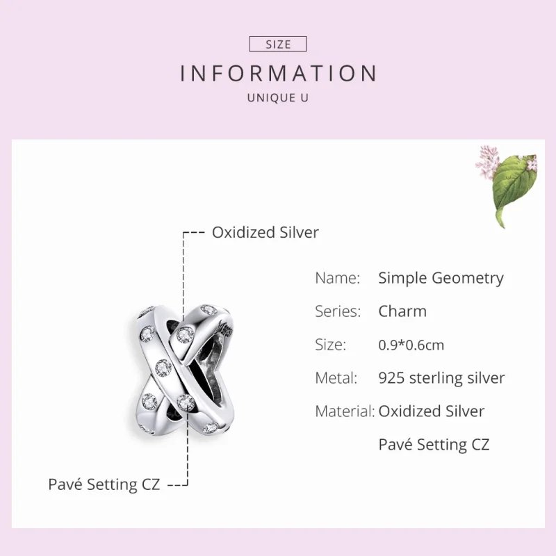 (imagem para) Charm Geometria Simples estilo Pandora - SCC1515 - Visualizar 7