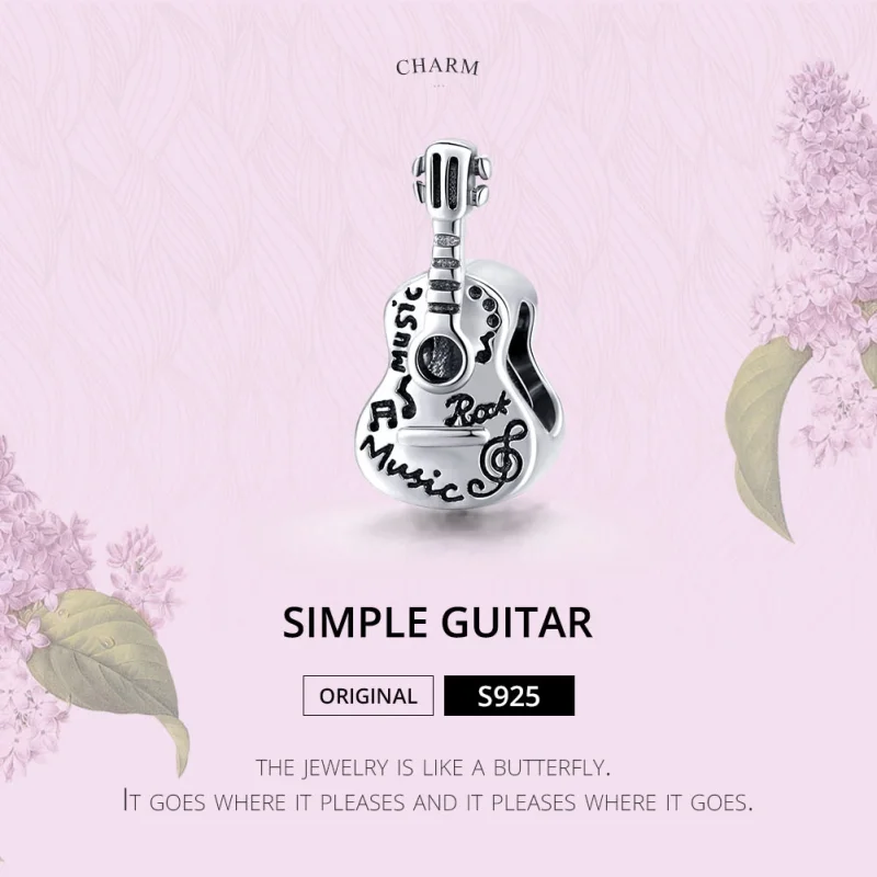 (imagem para) Charm Guitarra simples estilo Pandora - SCC1708 - Visualizar 6