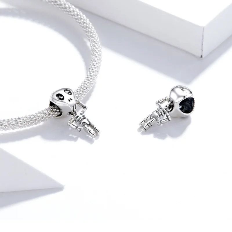(imagem para) Charm Homem caveira de halloween estilo Pandora - SCC1617 - Visualizar 4