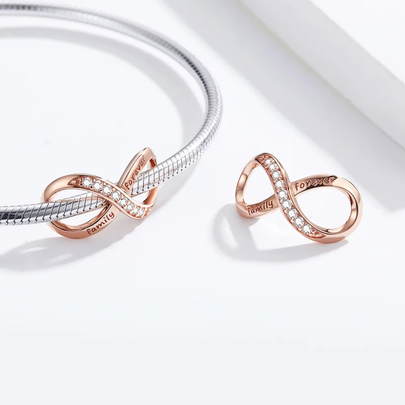 (imagem para) Charm Infinidade estilo Pandora Rosa - SCC1146-C - Visualizar 6