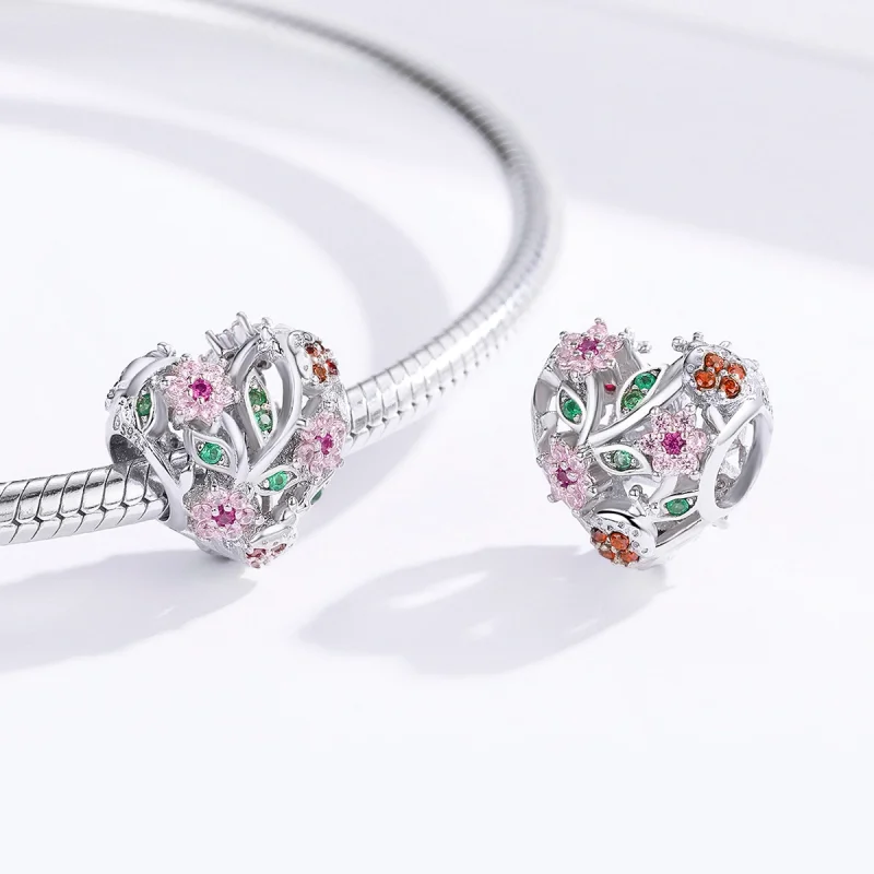 (imagem para) Charm Joaninha e flores estilo Pandora - BSC117 - Visualizar 3