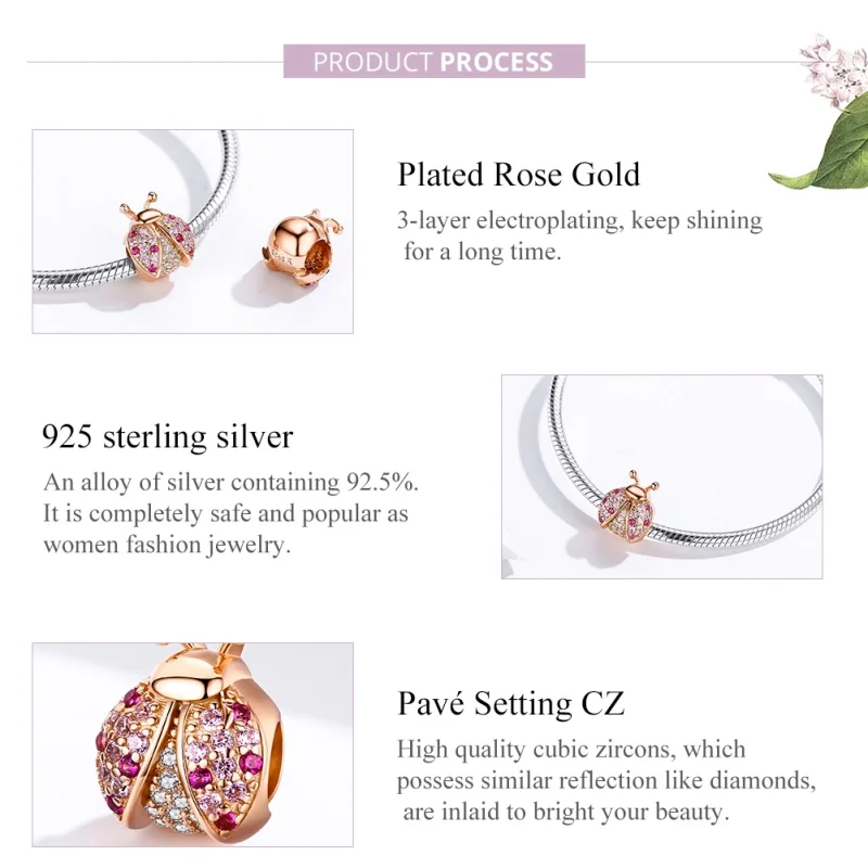(imagem para) Charm Joaninha life Pandora Rosa - SCC1120-C - Visualizar 2