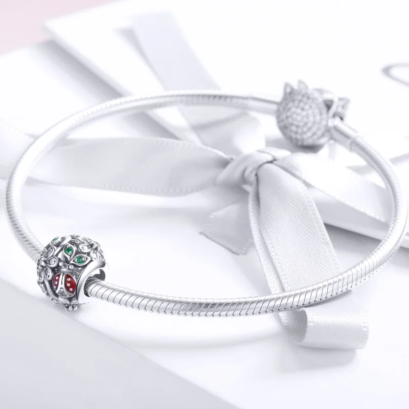 (imagem para) Charm Joaninhas e flores estilo Pandora - SCC926 - Visualizar 3