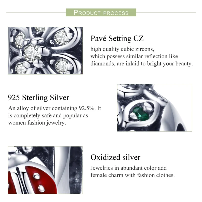 (imagem para) Charm Joaninhas e flores estilo Pandora - SCC926 - Visualizar 7